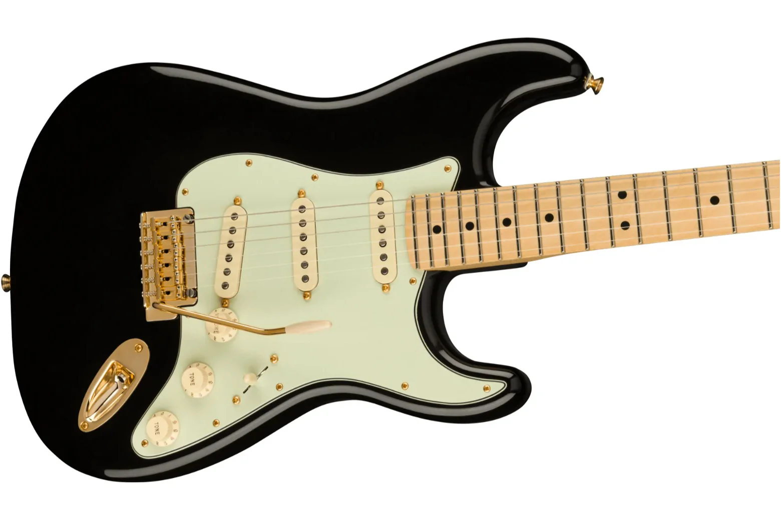 Fender Limited Edition Player Stratocaster Black w/ Gold Hardware - Image 2