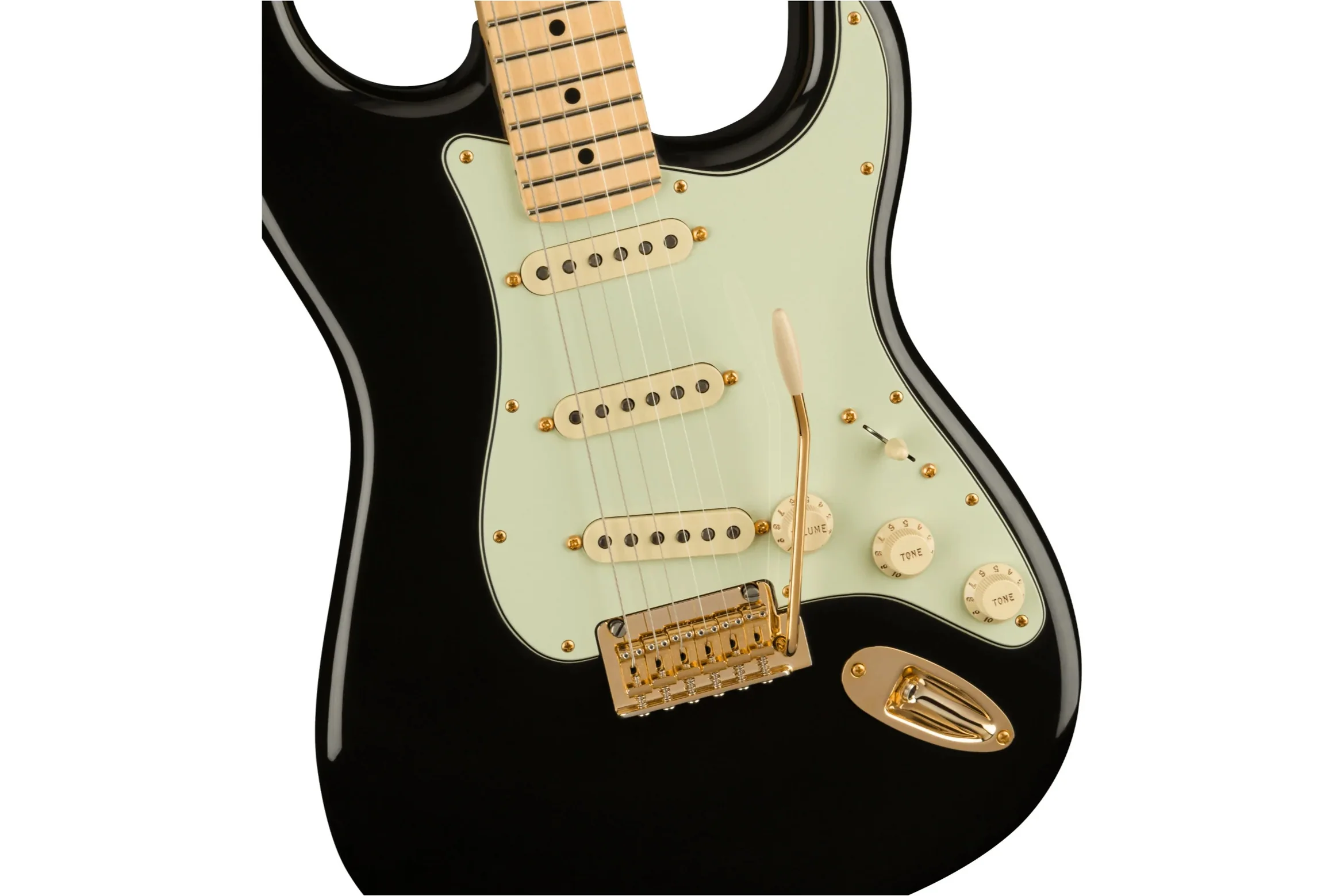 Fender Limited Edition Player Stratocaster Black w/ Gold Hardware - Image 3