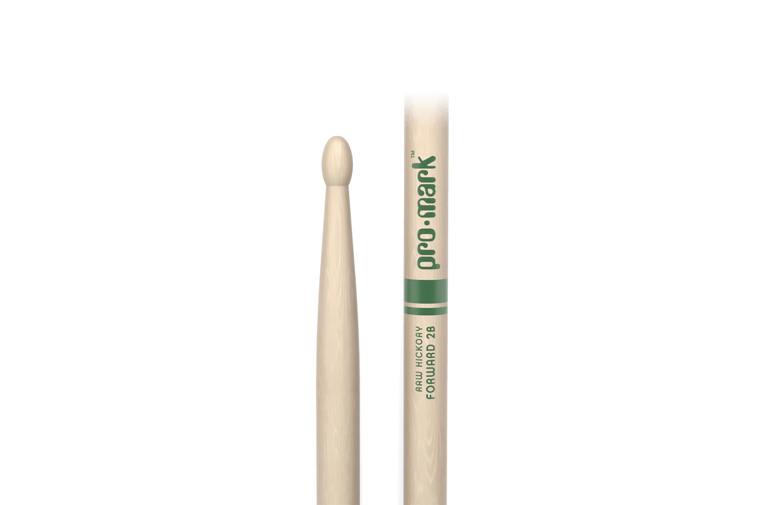 ProMark Classic Forward 2B Raw Hickory Drumstick, Oval Wood Tip