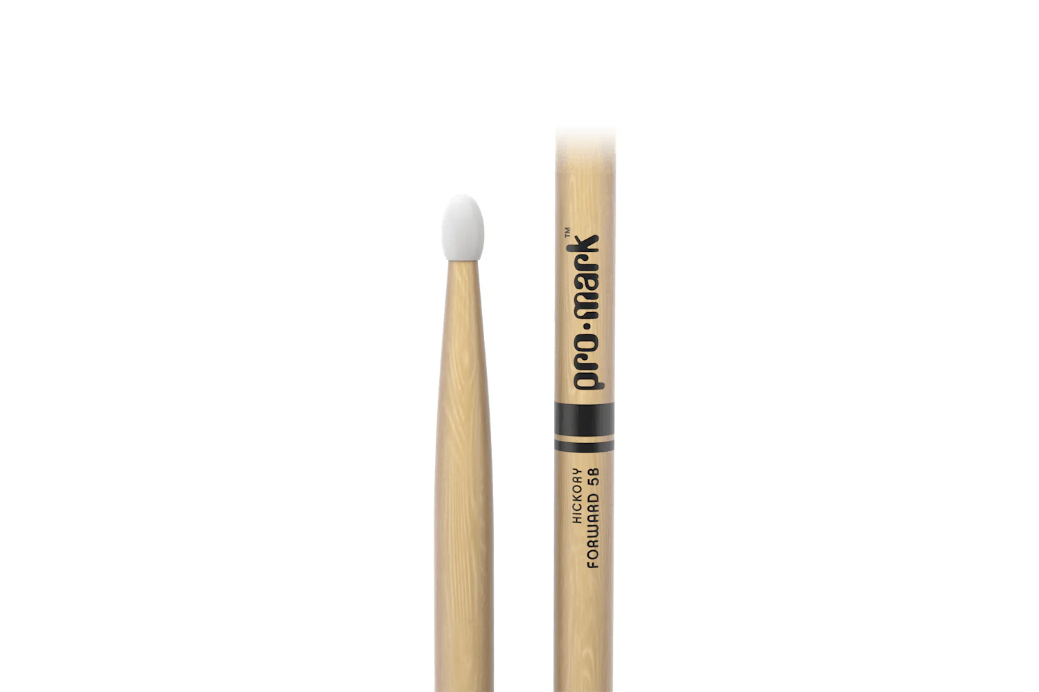 ProMark Classic Forward 5B Hickory Drumstick, Oval Nylon Tip