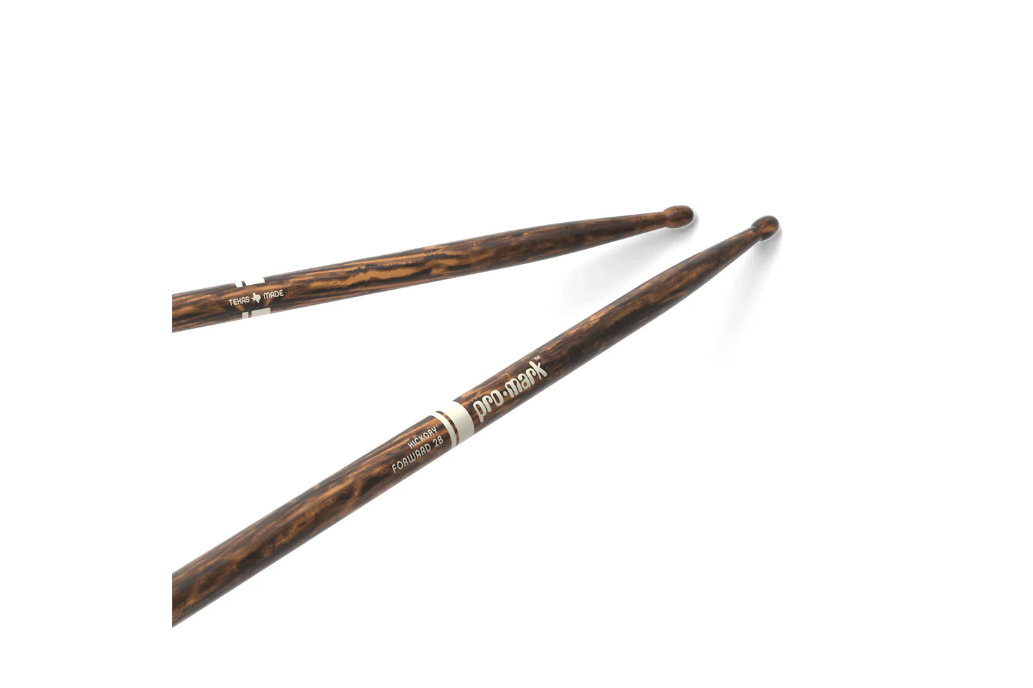 ProMark Classic Forward 2B FireGrain Hickory Drumstick, Oval Wood Tip - Image 2