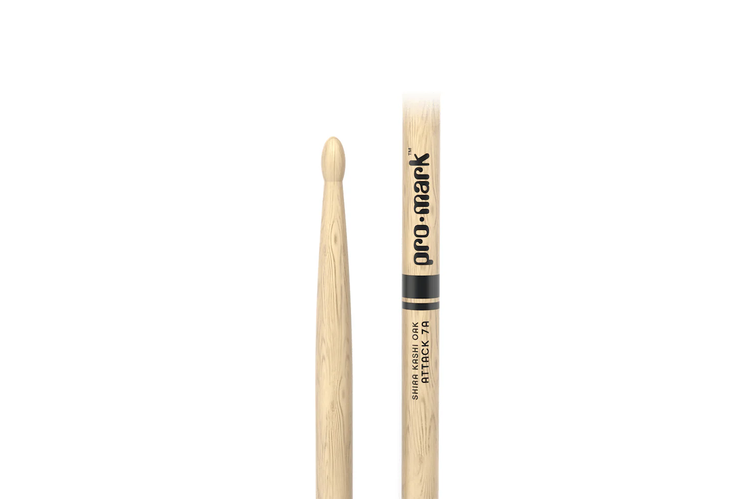 ProMark Classic Attack 7A Shira Kashi Oak Drumstick, Oval Wood Tip