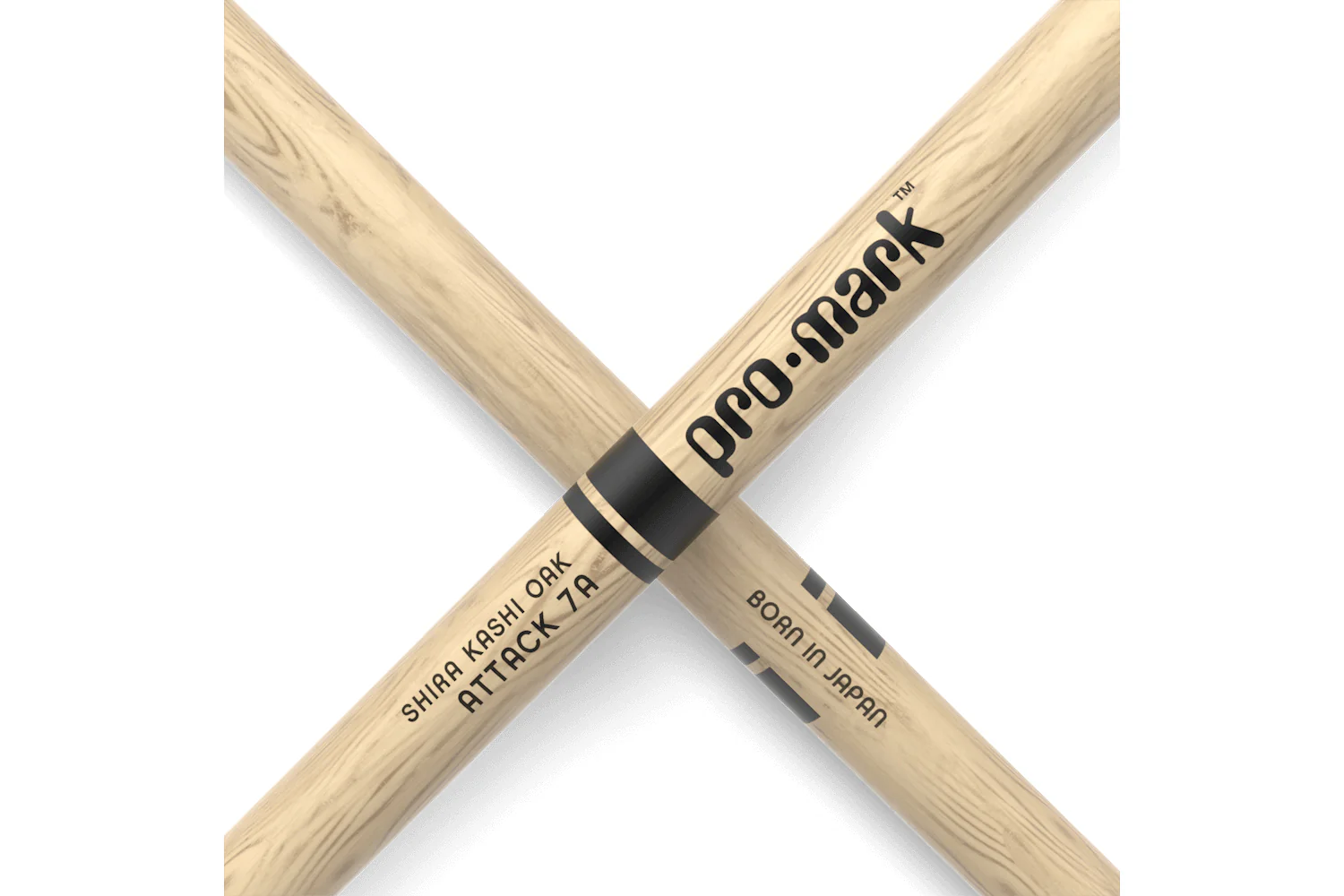 ProMark Classic Attack 7A Shira Kashi Oak Drumstick, Oval Wood Tip - Image 5