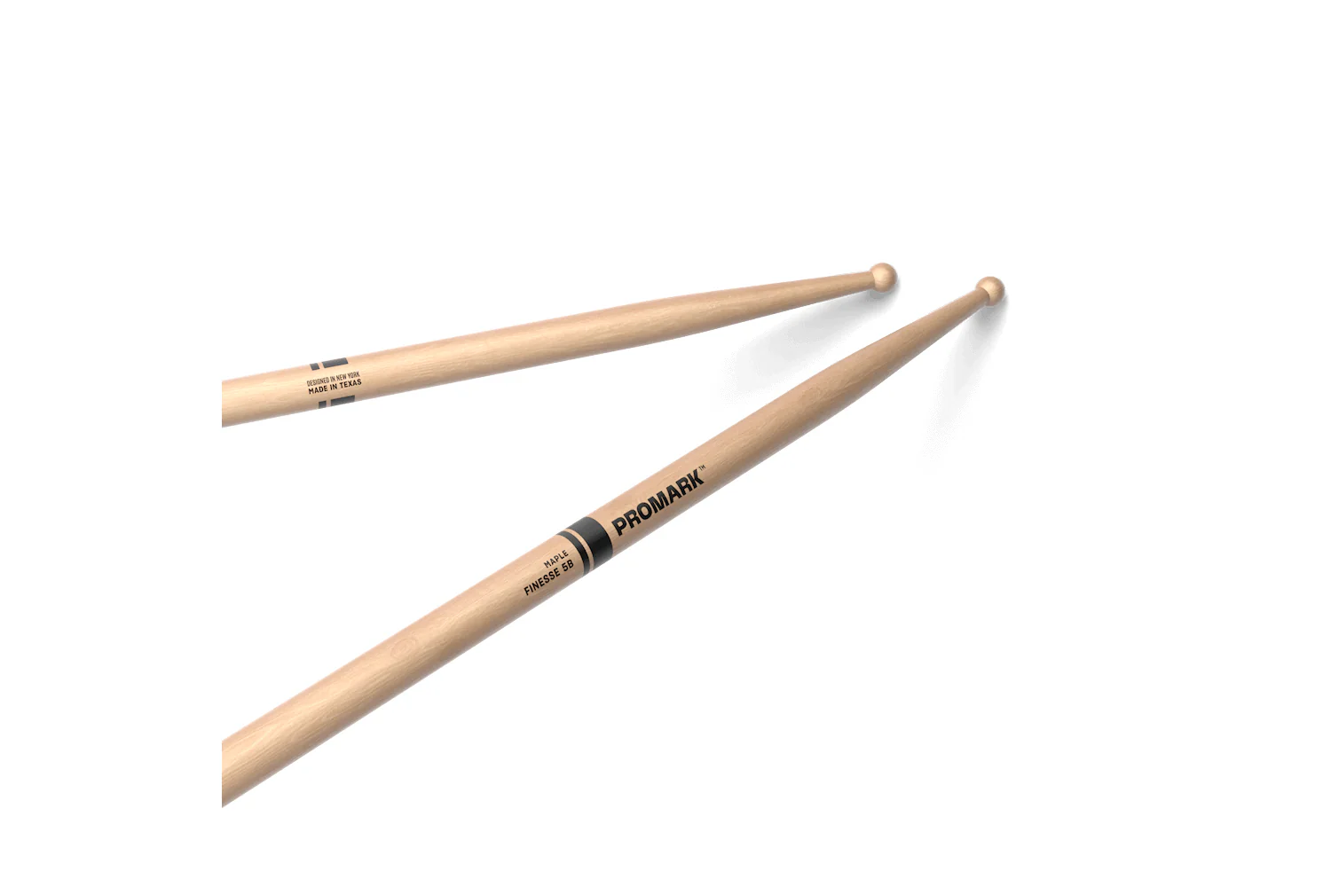 Promark Finesse 5B Maple Drumstick, Small Round Wood Tip - Image 2