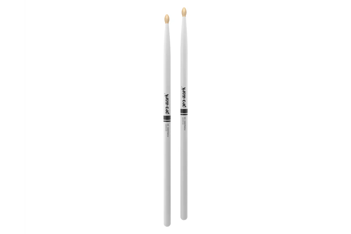 ProMark Classic Forward 5A Painted White Hickory Drumstick, Oval Wood Tip - Image 3
