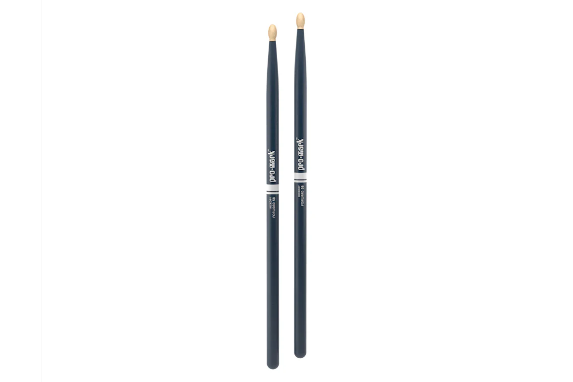 ProMark Classic Forward 5B Painted Blue Hickory Drumstick, Oval Wood Tip - Image 3