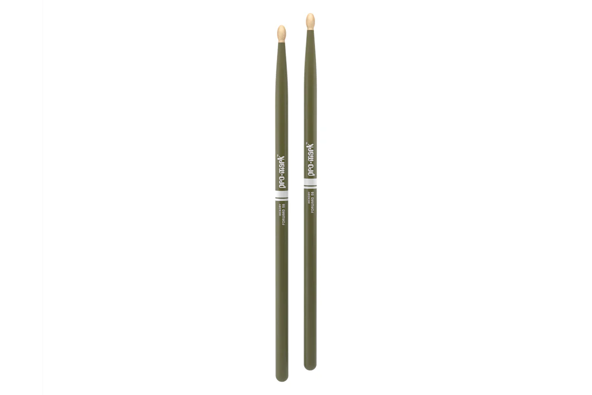 ProMark Classic Forward 5B Painted Green Hickory Drumstick, Oval Wood Tip - Image 3