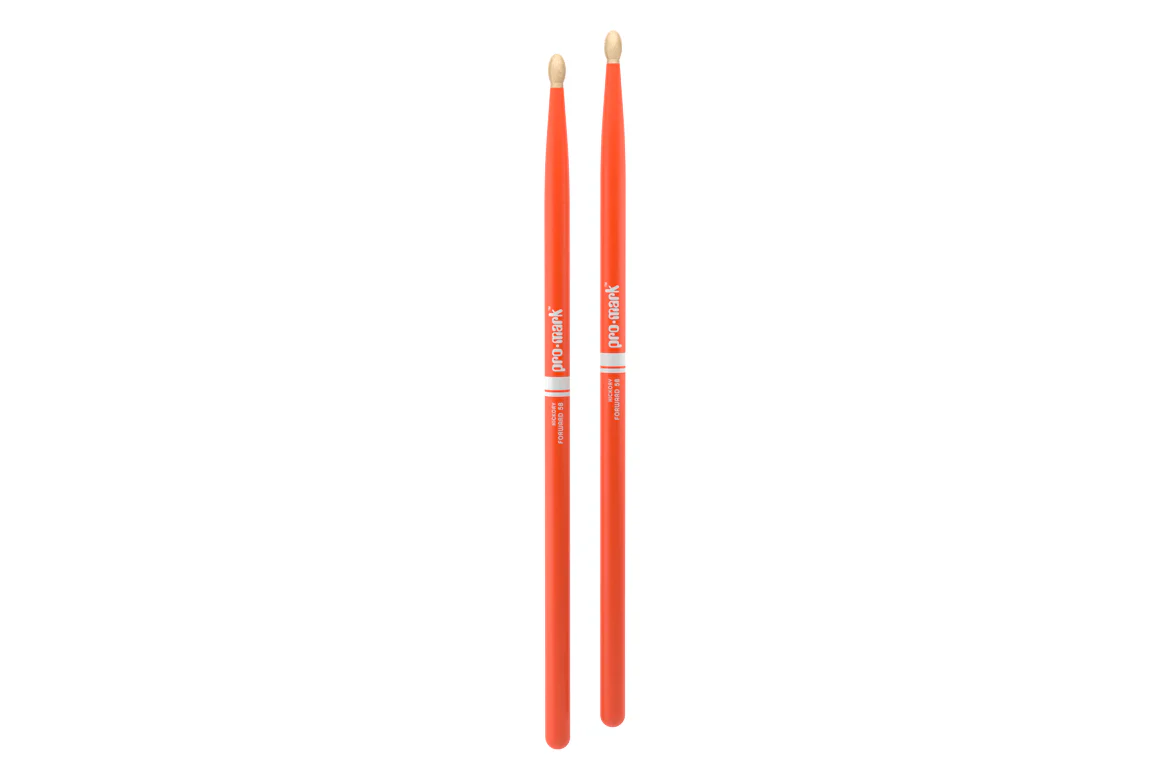ProMark Classic Forward 5B Painted Orange Hickory Drumstick, Oval Wood Tip - Image 3