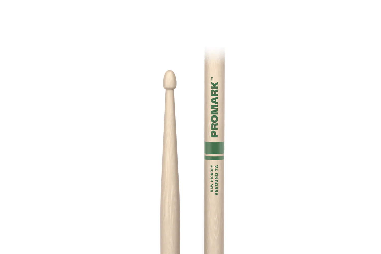 Promark Rebound 7A Raw Hickory drumstick, Acorn Wood Tip