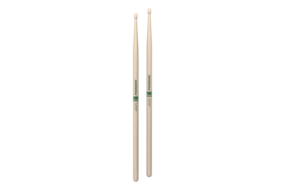 Promark Rebound 7A Raw Hickory drumstick, Acorn Wood Tip - Image 4