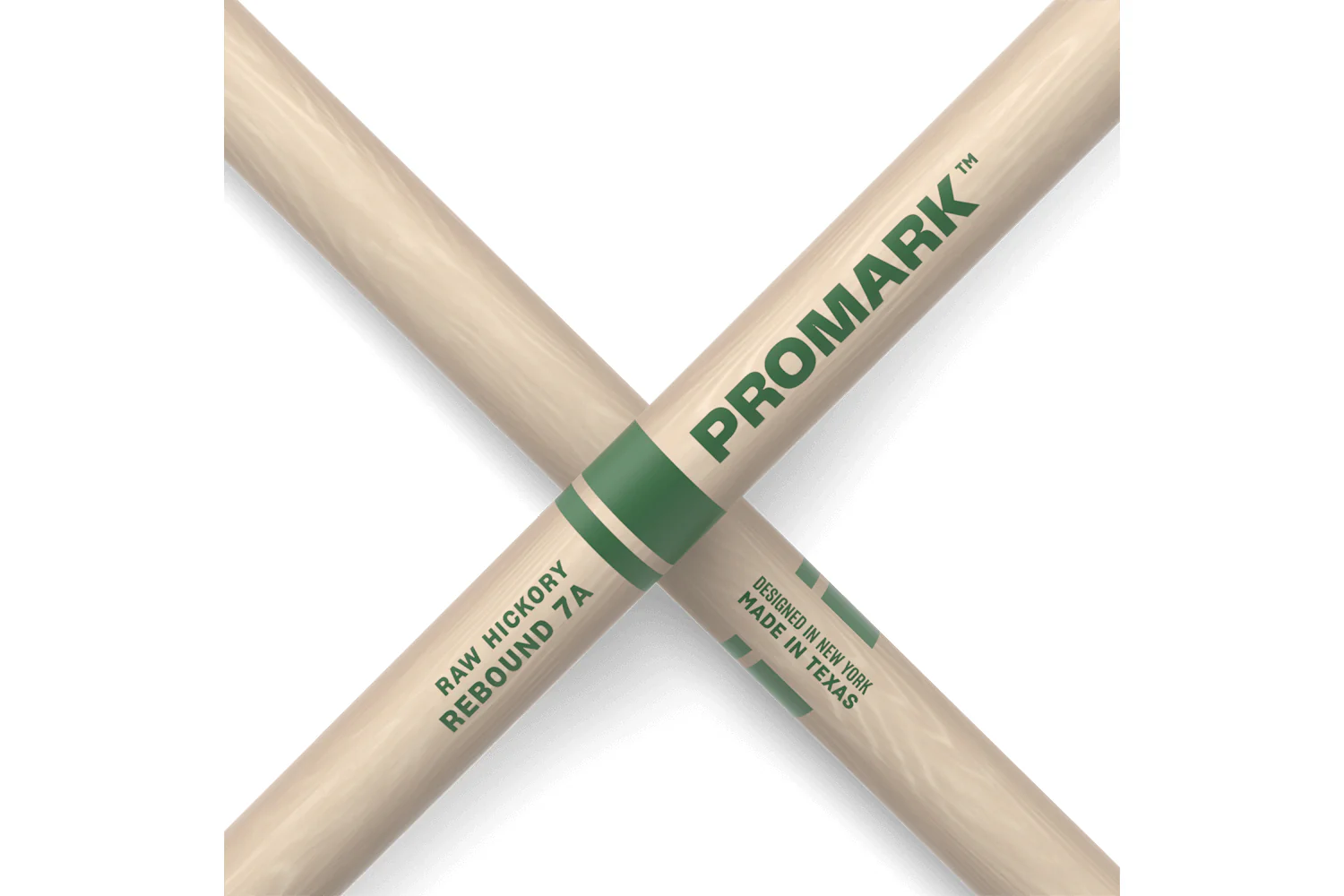 Promark Rebound 7A Raw Hickory drumstick, Acorn Wood Tip - Image 5