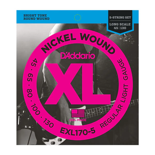 Daddario EXL170-5 Nickel Wound 5-String Bass, Light, 45-130, Long Scale - Image 5