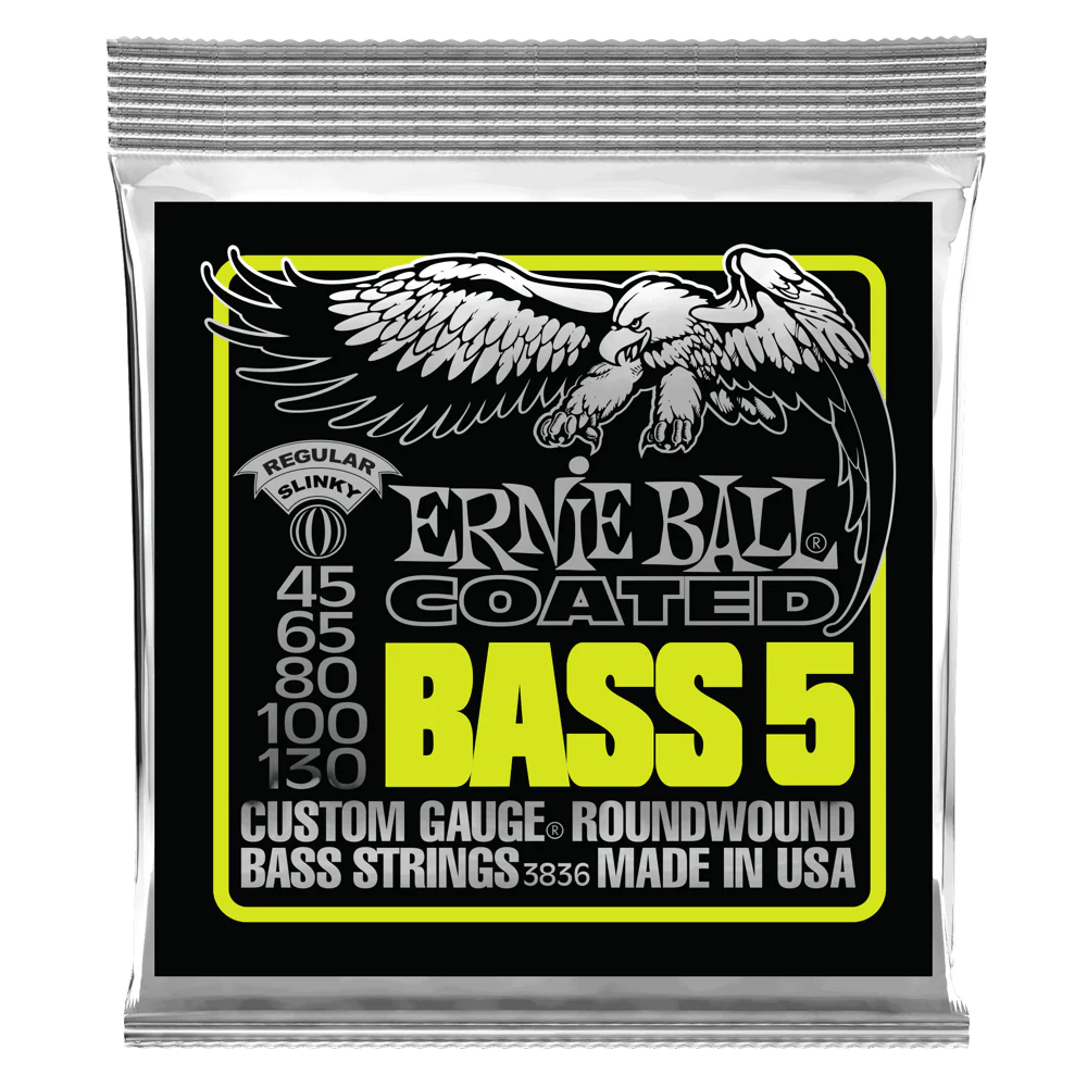 Ernie Ball Bass 5 Slinky Coated Electric Bass Strings 45-130 - Image 2