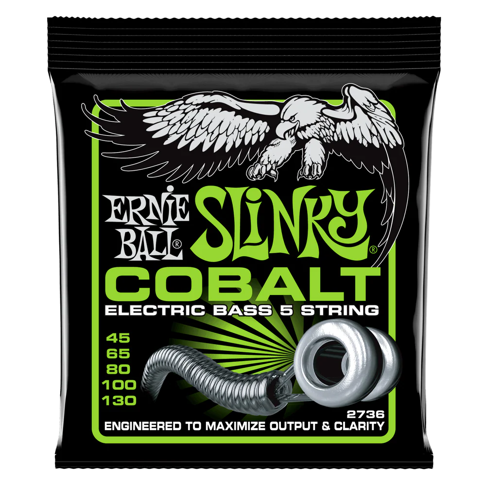 Ernie Ball Bass 5 Slinky Cobalt Electric Bass Strings 45-130 - Image 3