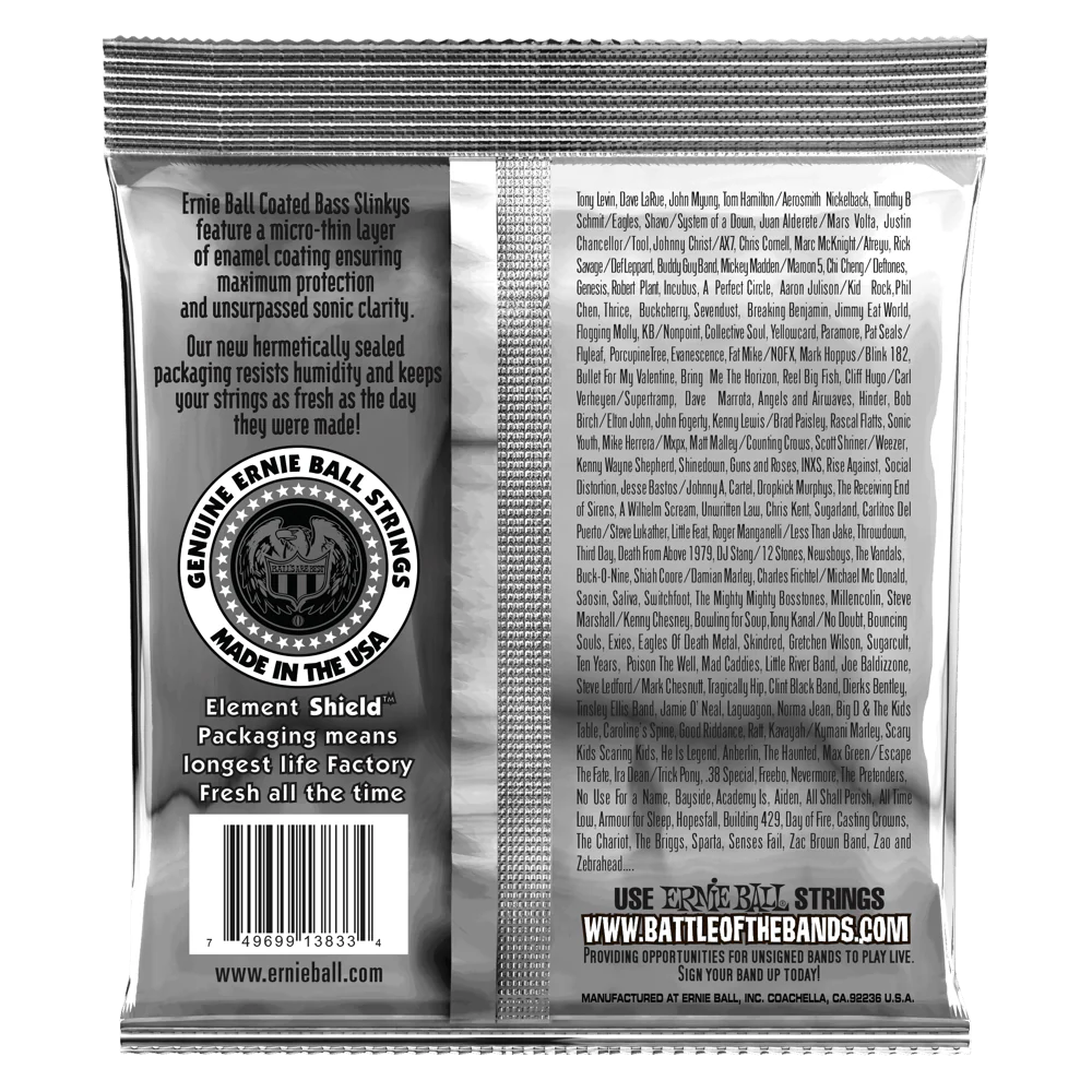 Ernie Ball Hybrid Slinky Coated Electric Bass Strings 45-105 - Image 2