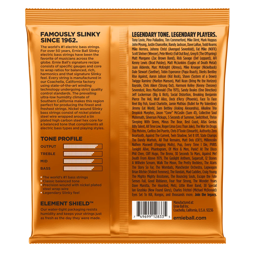 Ernie Ball Hybrid Slinky Nickel Wound Electric Bass Strings 45-105 - Image 2