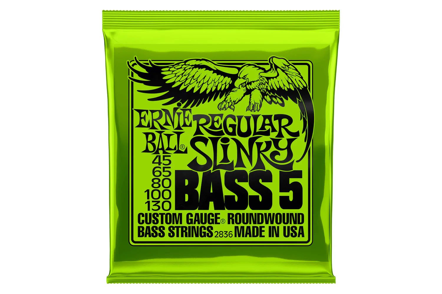 Ernie Ball Regular Slinky 5-String Nickel Wound Electric Bass Strings 45-130