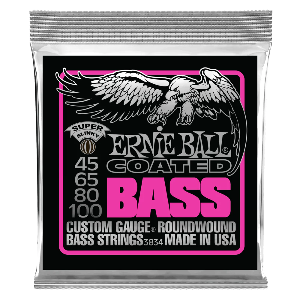 Ernie Ball Super Slinky Coated Electric Bass Strings 45-100 - Image 2