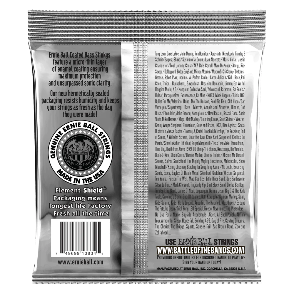 Ernie Ball Super Slinky Coated Electric Bass Strings 45-100 - Image 3