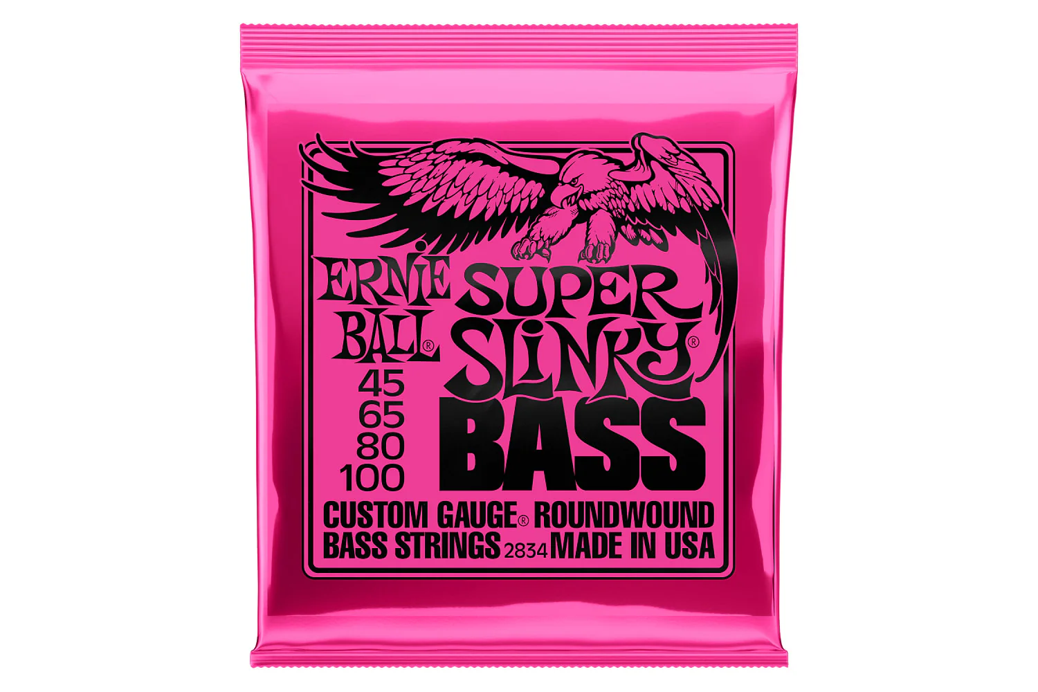 Ernie Ball Super Slinky Nickel Wound Electric Bass Strings 45-100