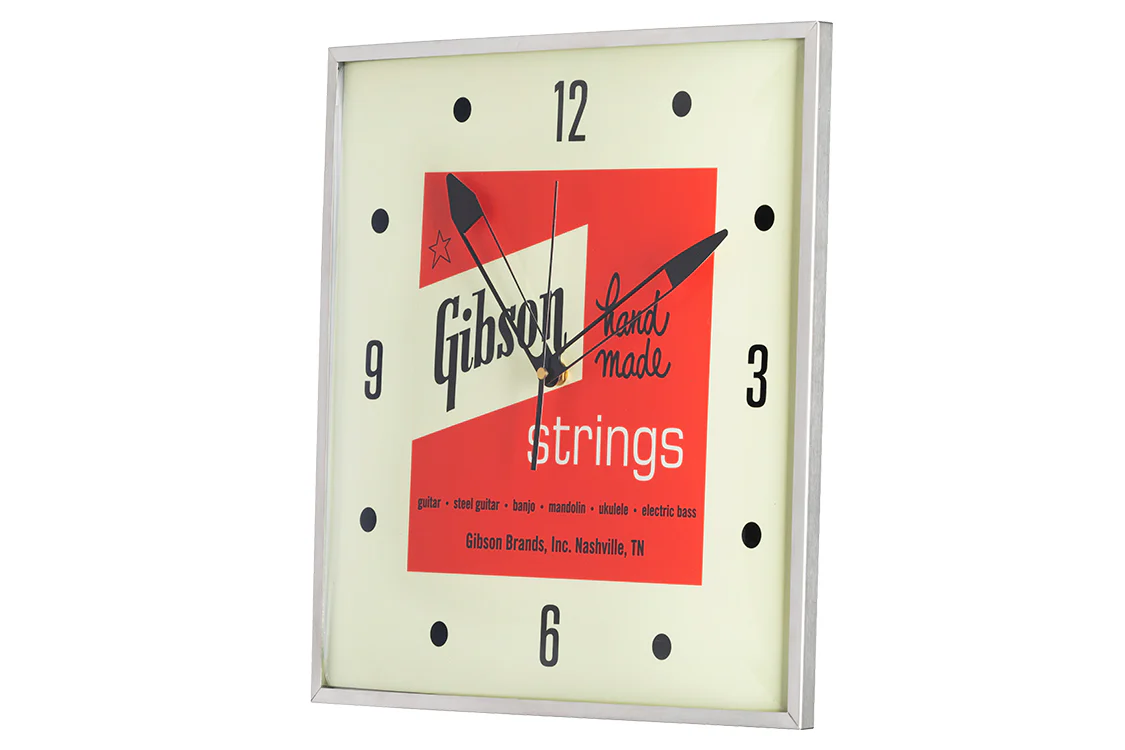 Gibson Vintage Lighted Wall Clock - Handmade Strings - Image 2