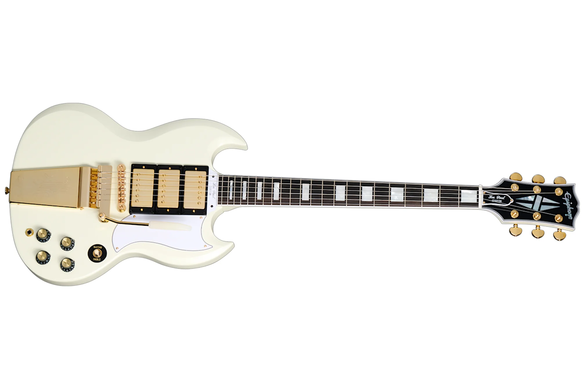 Epiphone 1963 Les Paul SG Custom with Maestro Vibrola Classic White