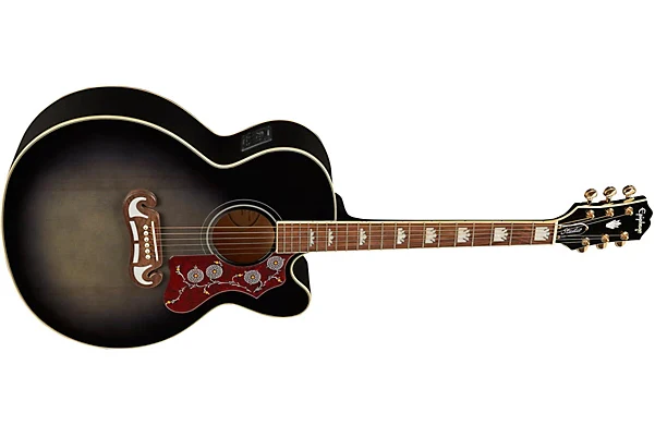 Epiphone Limited Edition J-200 EC Studio, Transparent Ebony Burst
