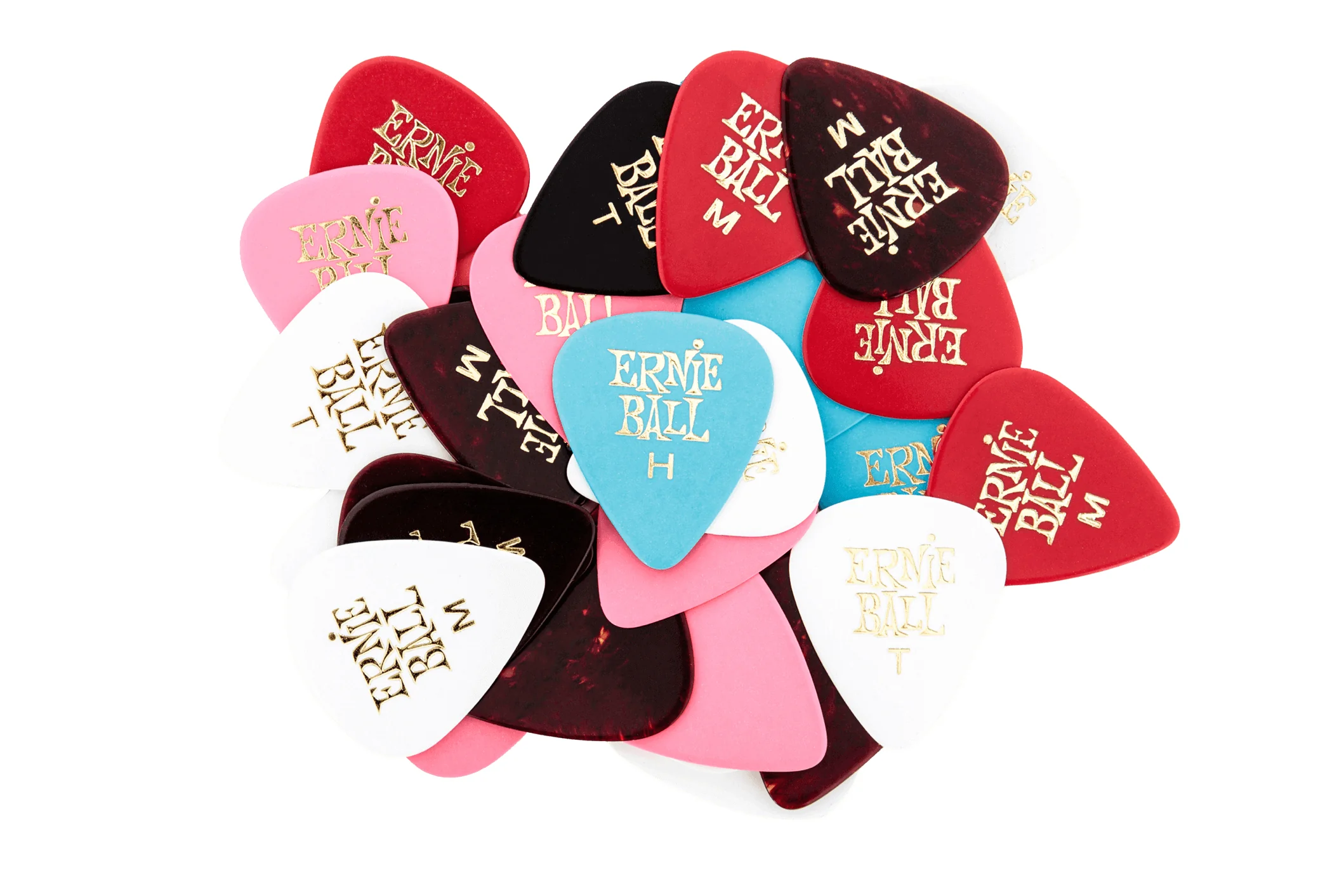 Ernie Ball Cellulose Guitar Picks - Assorted Thicknesses and Colors (144 āļāļąāļ§)