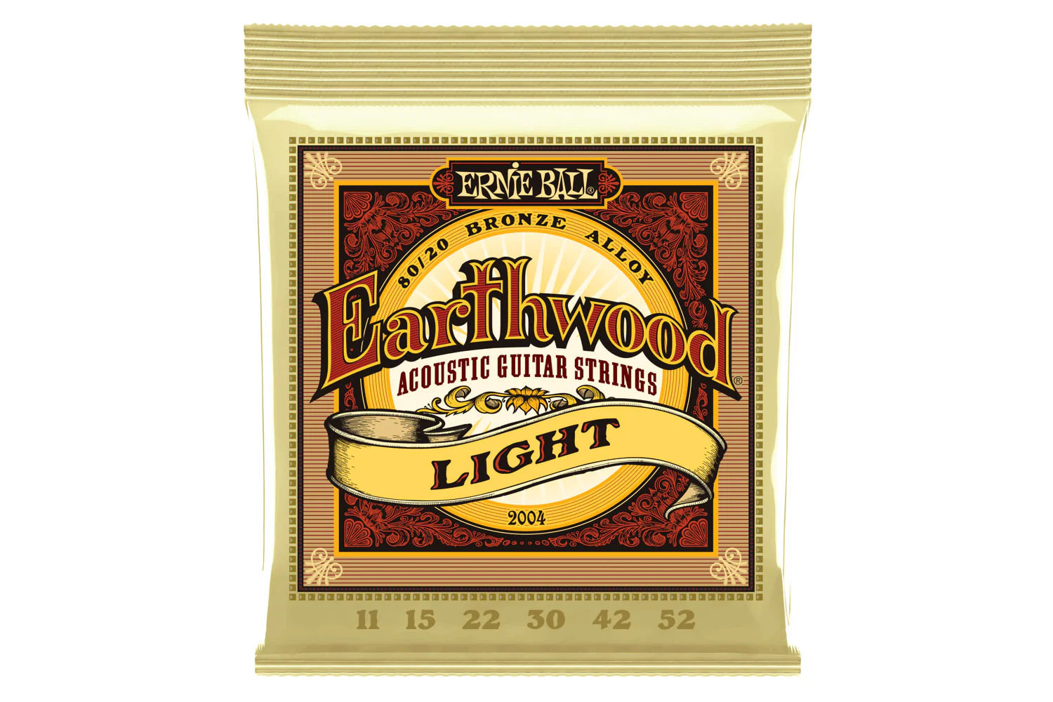Ernie Ball Earthwood Light 80/20 Bronze Acoustic Guitar Strings 11-52