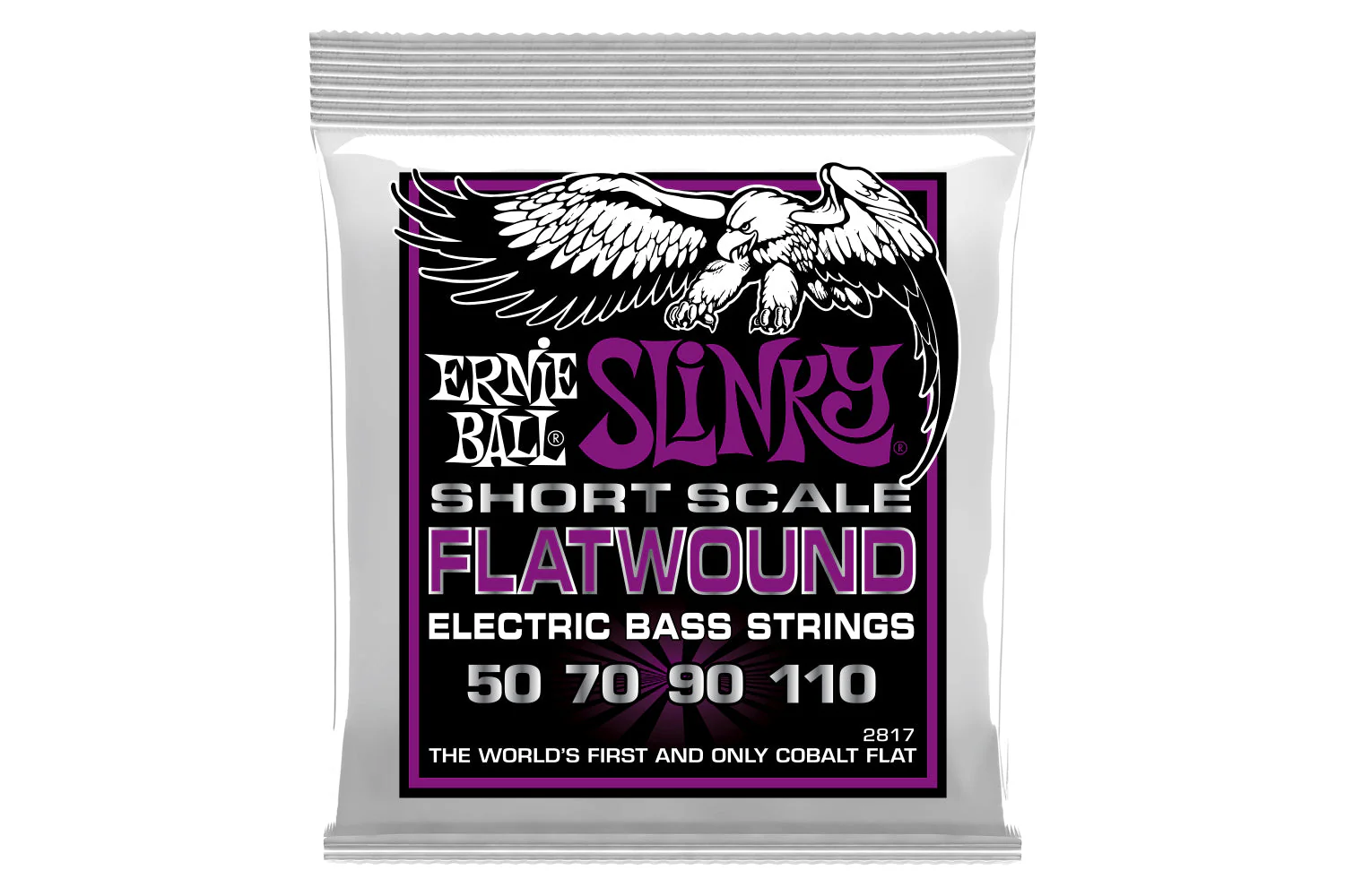 Ernie Ball Power Slinky Flatwound Short Scale Electric Bass Strings 50-110 Gauge