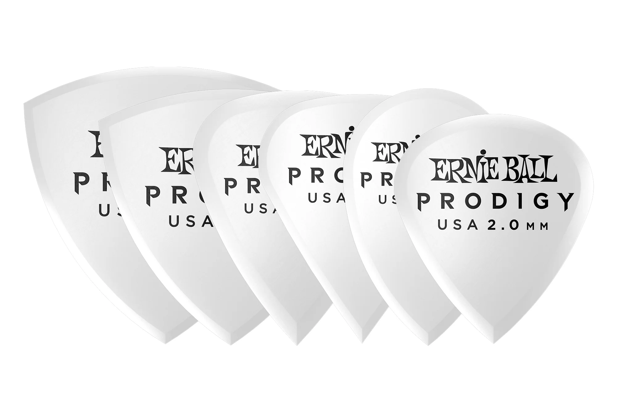 Ernie Ball Prodigy Guitar Picks - Multipack 2.0mm White (6 ตัว)