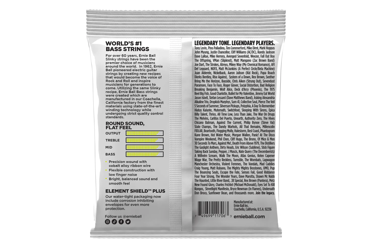 Ernie Ball Regular Slinky Flatwound Short Scale Electric Bass Strings 45-105 Gauge - Image 2