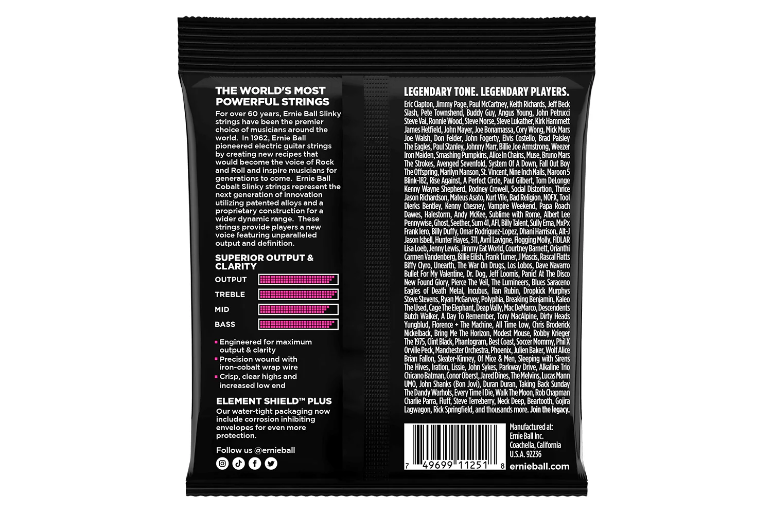 Ernie Ball Super Slinky Cobalt Electric Guitar Strings 9-42 Gauge - 3 Pack - Image 2