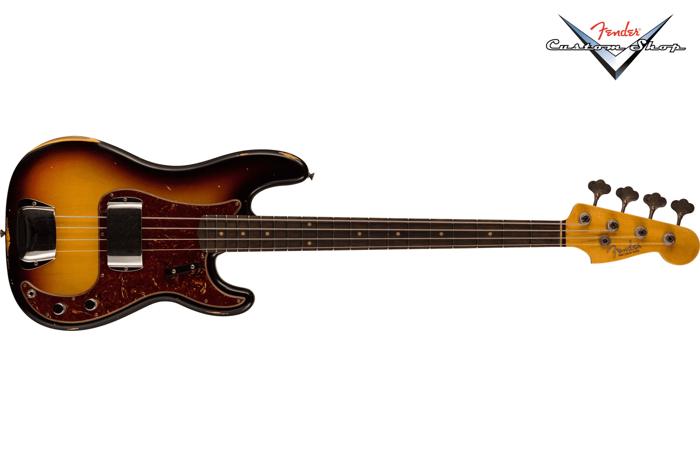 Fender Custom Shop 1964 Precision Bass Relic, Bleached 3-Color Sunburst