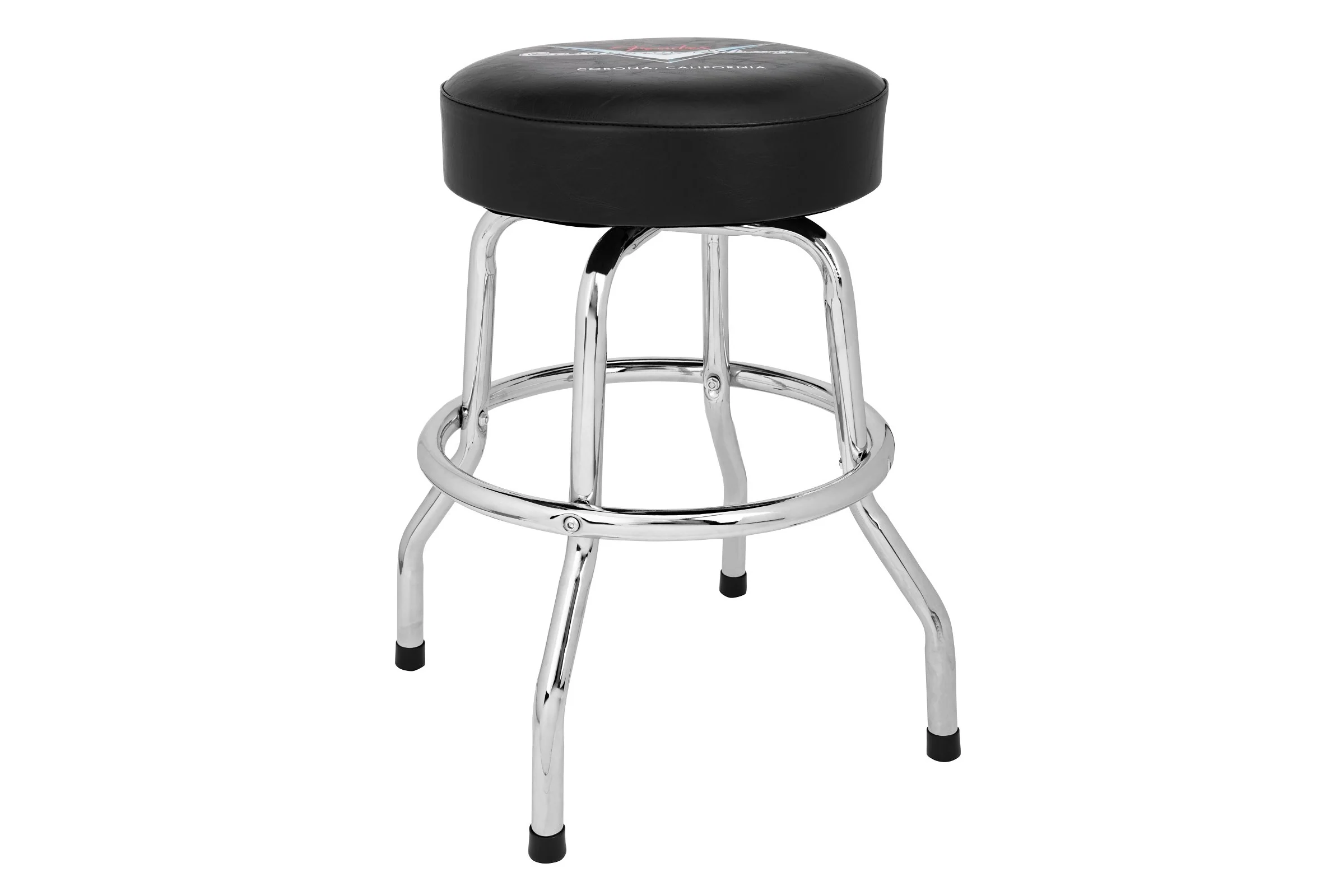 Fender Custom Shop Chevron Logo Barstool, Black/Chrome