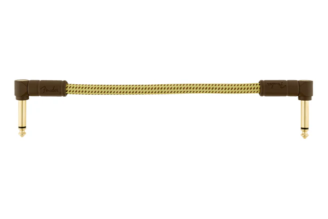 Fender Deluxe Series Patch Cables, Angle/Angle, 6", Tweed