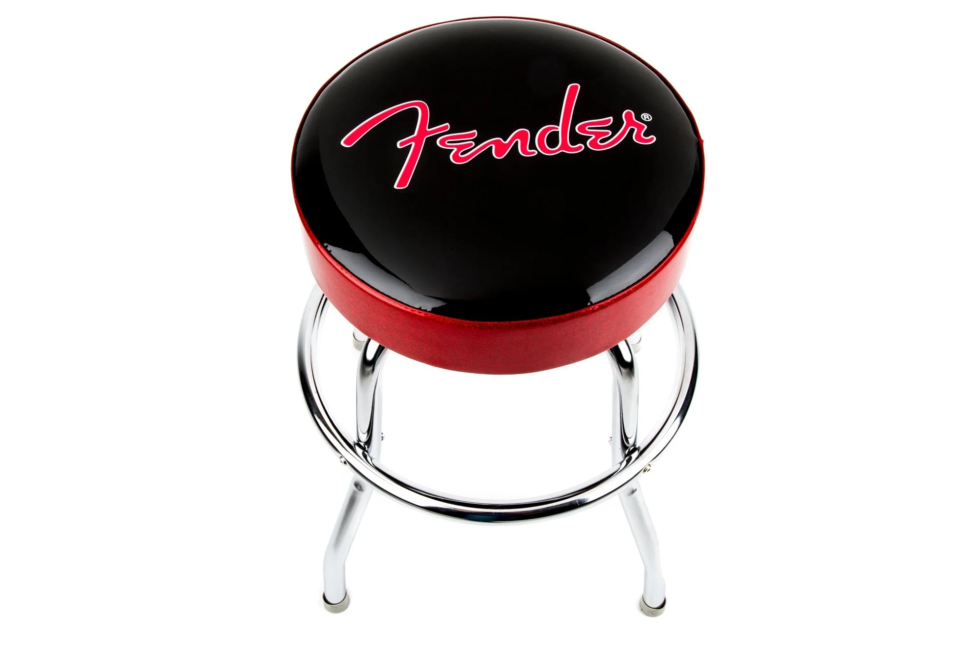 Fender Red Sparkle Logo Barstool, Black and Red Sparkle