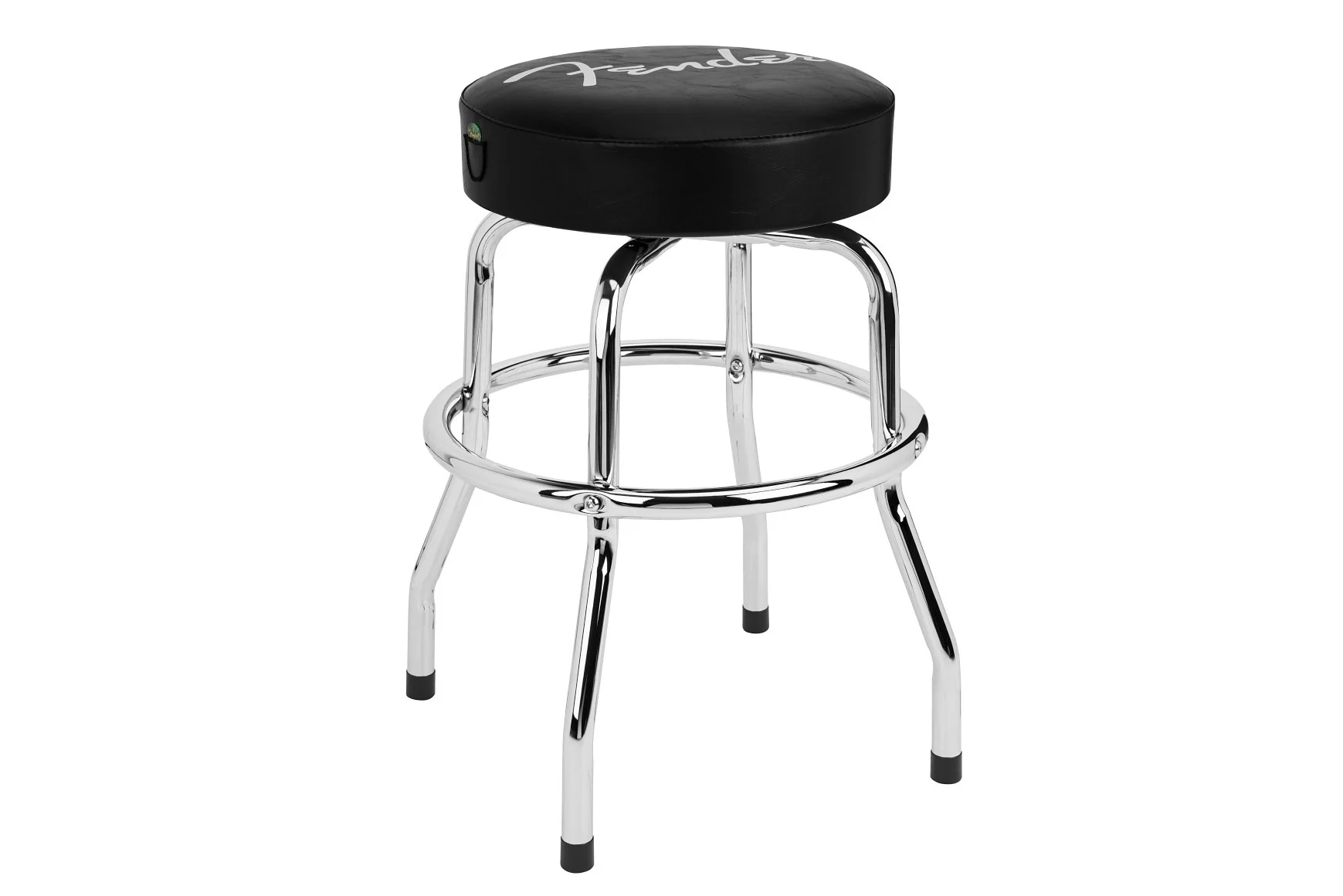 Fender Spaghetti Logo Pick Pouch Barstool, Black and Chrome