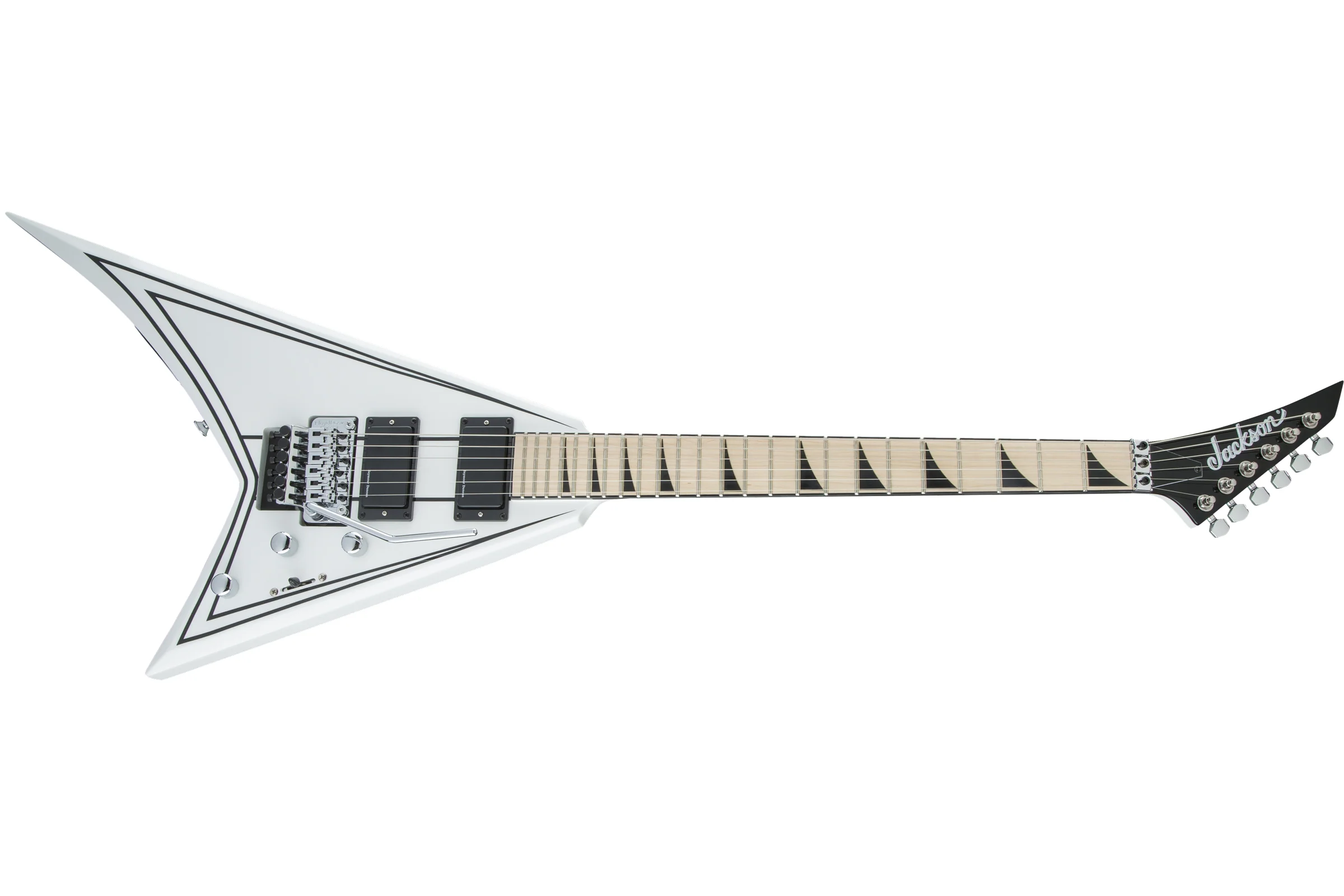 Jackson X Series Rhoads RRX24M, Snow White with Black Pinstripes