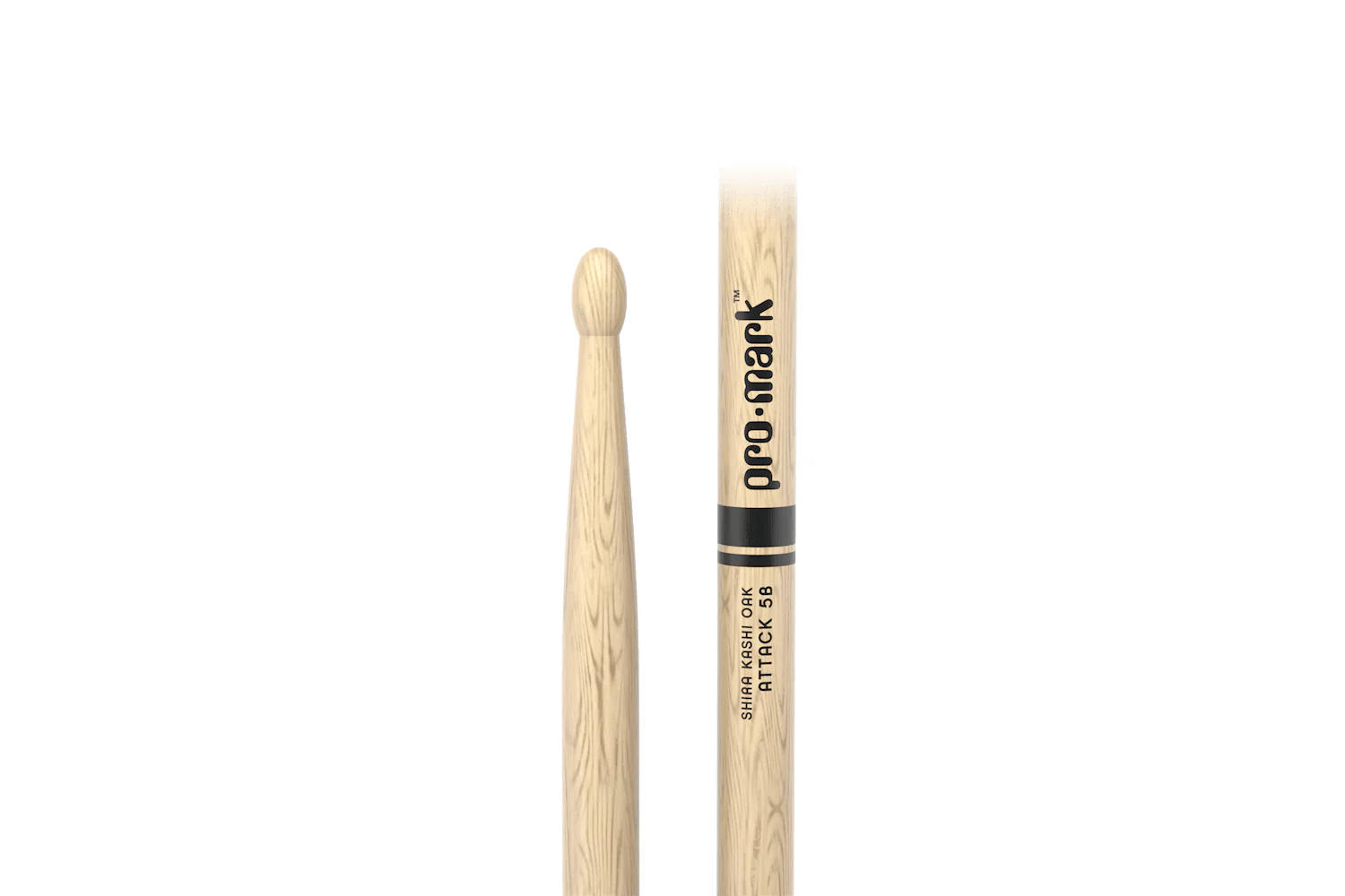 ProMark Classic Attack 5B Shira Kashi Oak Drumstick, Oval Wood Tip